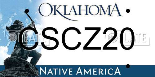 CSCZ20 Oklahoma License Plate