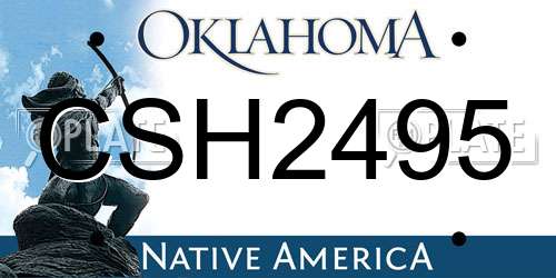 CSH2495 Oklahoma License Plate