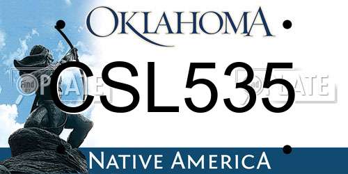 CSL535 Oklahoma License Plate