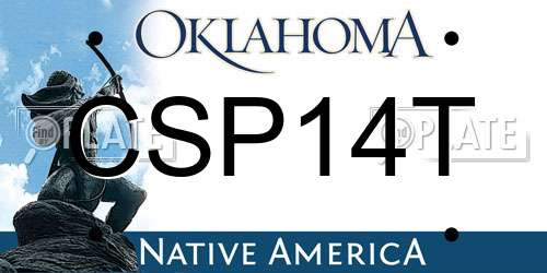 CSP14T Oklahoma License Plate