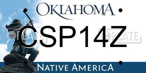 CSP14Z Oklahoma License Plate