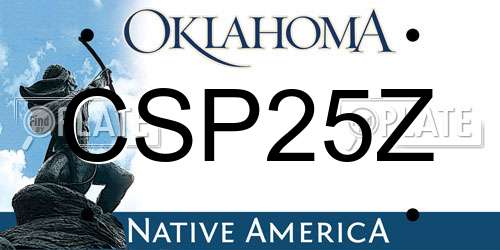 CSP25Z Oklahoma License Plate