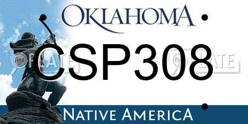CSP308 Oklahoma License Plate