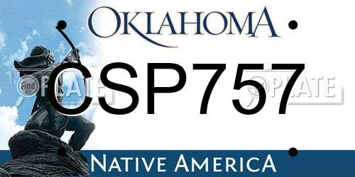 CSP757 Oklahoma License Plate