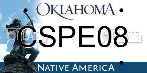 CSPE08 Oklahoma License Plate