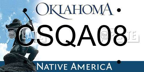 CSQA08 Oklahoma License Plate