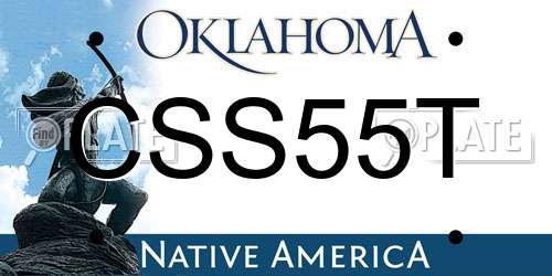 CSS55T Oklahoma License Plate