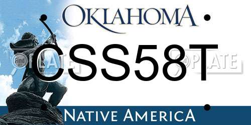 CSS58T Oklahoma License Plate