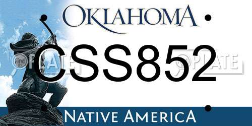 CSS852 Oklahoma License Plate
