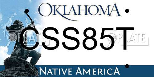 CSS85T Oklahoma License Plate