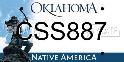 CSS887 Oklahoma License Plate