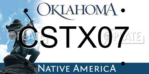 CSTX07 Oklahoma License Plate