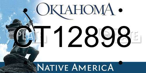 CT12898 Oklahoma License Plate