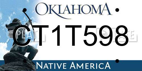 CT1T598 Oklahoma License Plate