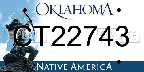 CT22743 Oklahoma License Plate