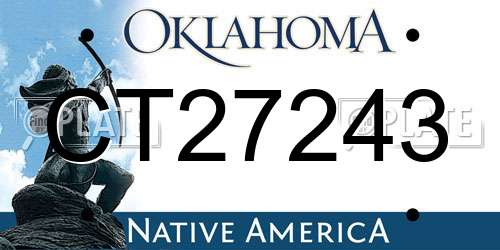CT27243 Oklahoma License Plate