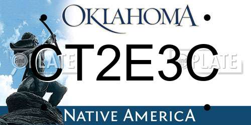 CT2E3C Oklahoma License Plate