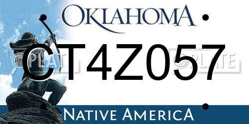 CT4Z057 Oklahoma License Plate