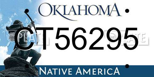 CT56295 Oklahoma License Plate