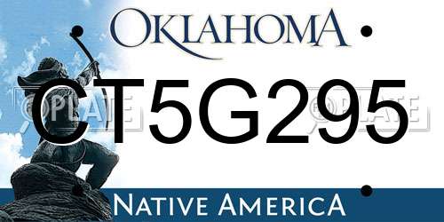 CT5G295 Oklahoma License Plate