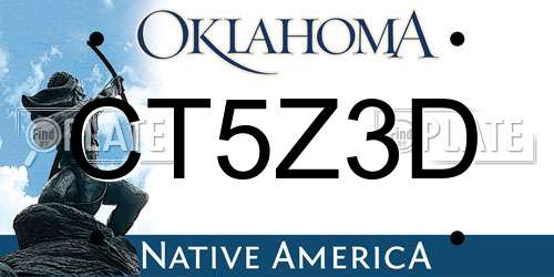 CT5Z3D Oklahoma License Plate