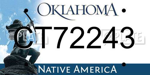 CT72243 Oklahoma License Plate
