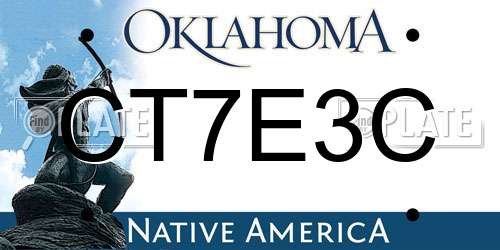 CT7E3C Oklahoma License Plate