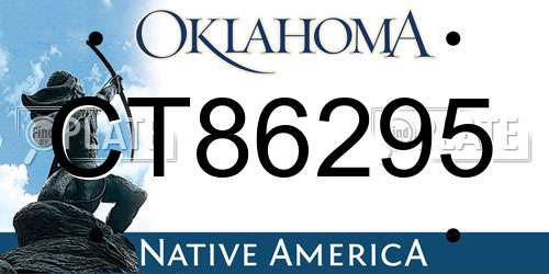 CT86295 Oklahoma License Plate