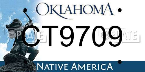 CT9709 Oklahoma License Plate