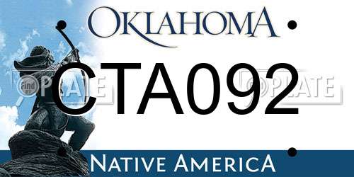 CTA092 Oklahoma License Plate