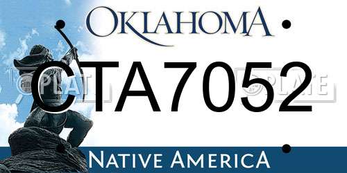 CTA7052 Oklahoma License Plate