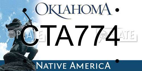 CTA774 Oklahoma License Plate