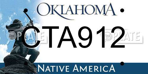 CTA912 Oklahoma License Plate