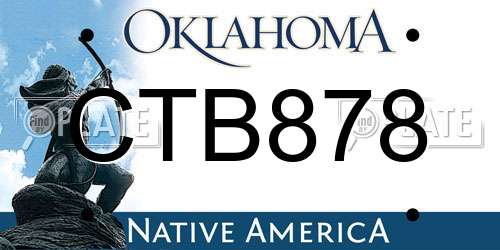 CTB878 Oklahoma License Plate