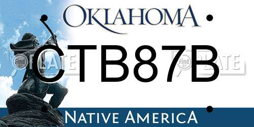 CTB87B Oklahoma License Plate