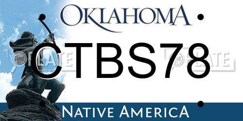 CTBS78 Oklahoma License Plate