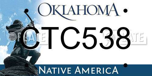 CTC538 Oklahoma License Plate