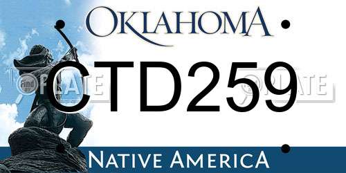 CTD259 Oklahoma License Plate