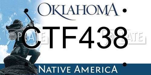 CTF438 Oklahoma License Plate