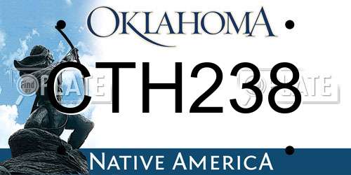 CTH238 Oklahoma License Plate
