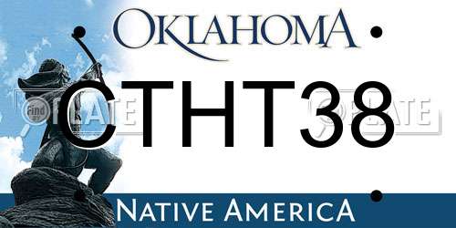 CTHT38 Oklahoma License Plate