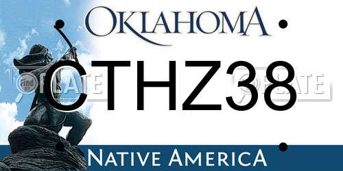 CTHZ38 Oklahoma License Plate
