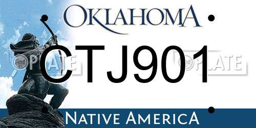CTJ901 Oklahoma License Plate