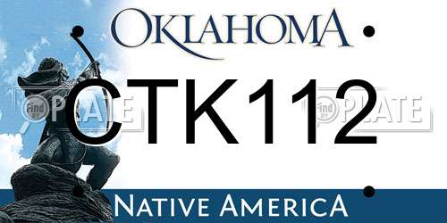 CTK112 Oklahoma License Plate