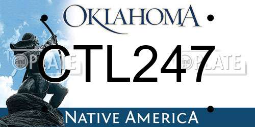 CTL247 Oklahoma License Plate