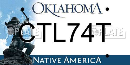 CTL74T Oklahoma License Plate