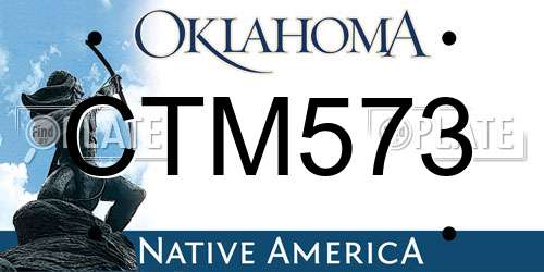 CTM573 Oklahoma License Plate