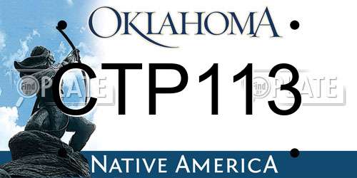 CTP113 Oklahoma License Plate