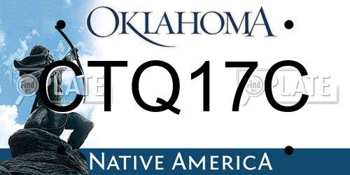 CTQ17C Oklahoma License Plate