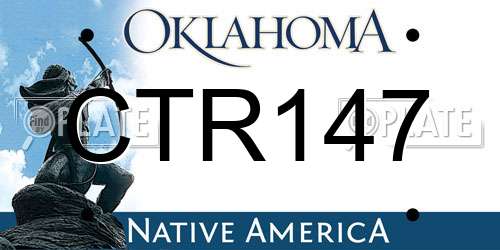 CTR147 Oklahoma License Plate